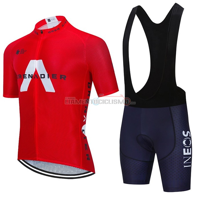 Abbigliamento Ciclismo Ineos Grenadiers Manica Corta 2021 Rosso